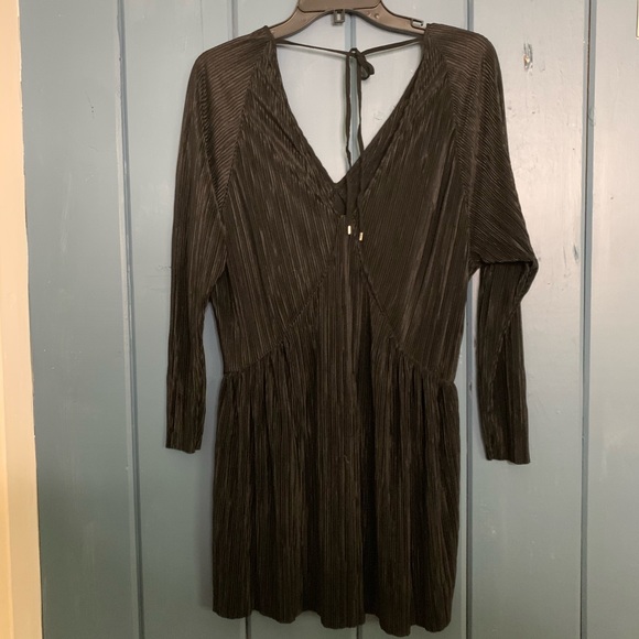 ZARA black shiny ribbed mini dress - Picture 5 of 5